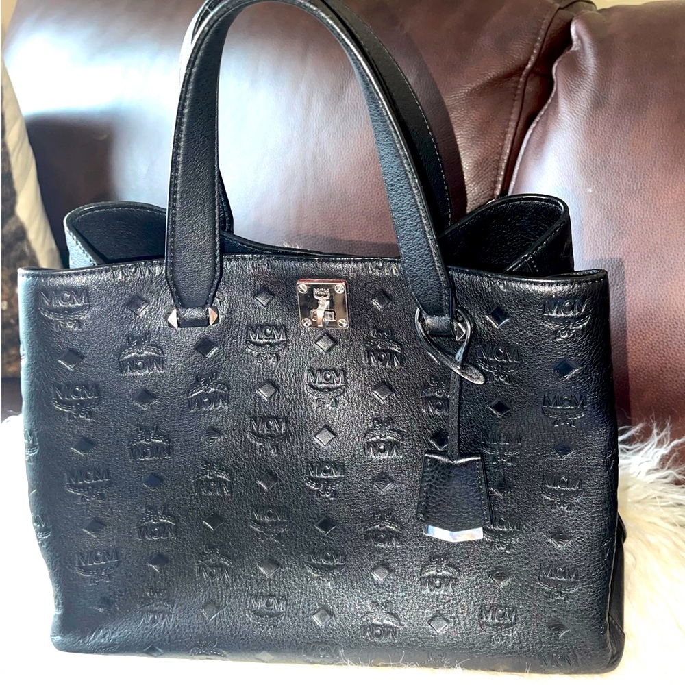 Authentic Black MCM Handbag with Satchel
